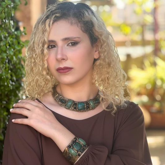 Aventurine and Chrysocolla Chunky Choker Necklace - Green Stone Statement Jewelry