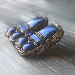 Lapis Lazuli and Sodalite Earrings - Statement Blue Semi Precious Stone Earrings