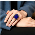 Lapis Lazuli and Sodalite Earrings - Statement Blue Semi Precious Stone Earrings