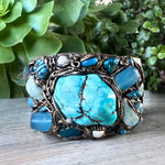 Turquoise bracelet gemstone Boho cuff