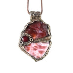 Carnelian Sunstone Pendant Necklace | Healing Crystal Vitality Amulet