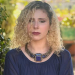Blue Lapis Lazuli and Sodalite Statement Clip On Earrings