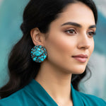 Bold Turquoise Cluster Chunky Ring: Oversized Statement Cocktail Ring