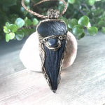 Tourmalinated Quartz and Onyx Chunky Ring -  Oversized Black Stone Modern Cocktail Ring