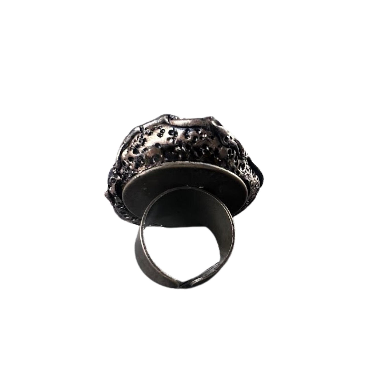 Citrine Sunstone and Pyrite Raw Good Luck Crystal Ring Wealth Ring