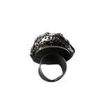 Citrine Sunstone and Pyrite Raw Good Luck Crystal Ring Wealth Ring