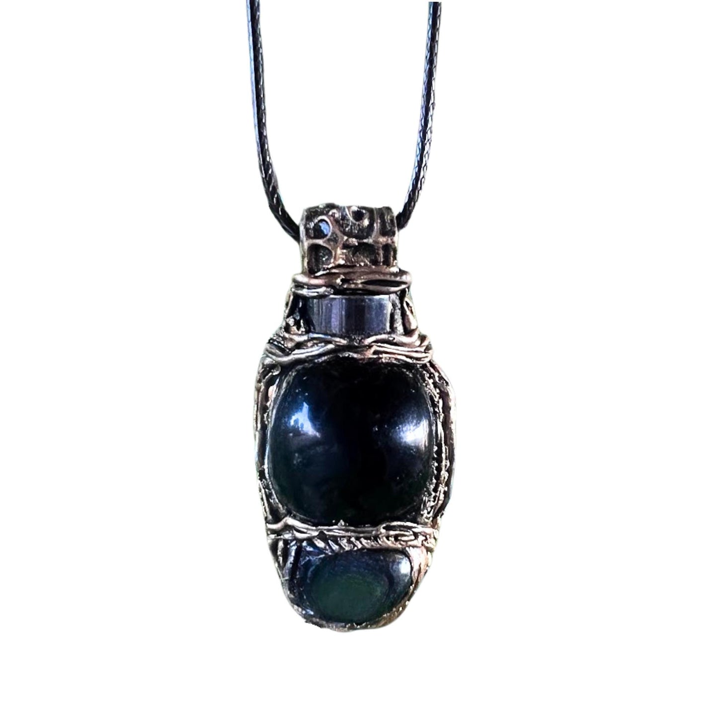 Obsidian Hematite Chunky Large Stone Ring