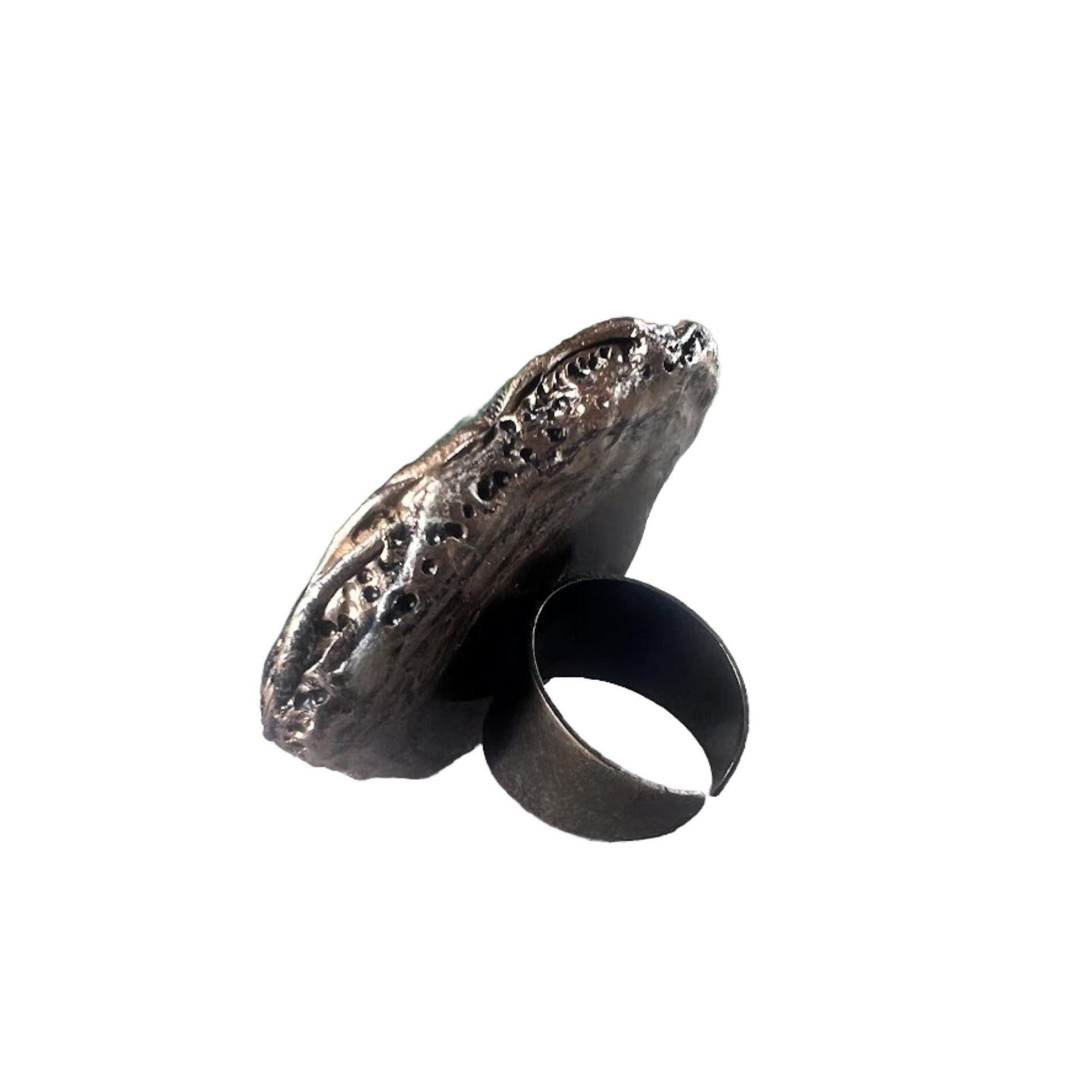 Jade and Aventurine Chunky Green Stone Ring -  Oversized Modern Cocktail Ring