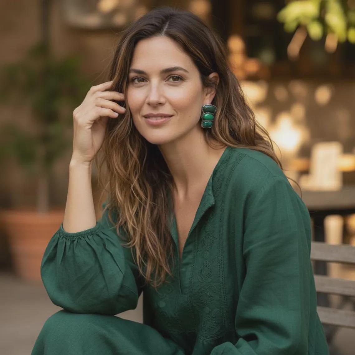 Jade and Aventurine Chunky Green Stone Ring -  Oversized Modern Cocktail Ring