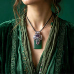 Green Jade Apatite Carnelian Pendant Necklace – Healing Crystal Amulet for Luck, Business & Vitality