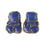 Lapis Lazuli and Sodalite Earrings - Statement Blue Semi Precious Stone Earrings