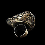 Tiger Eye Brown Chunky Stone Ring - Bold Oversized Cocktail Ring