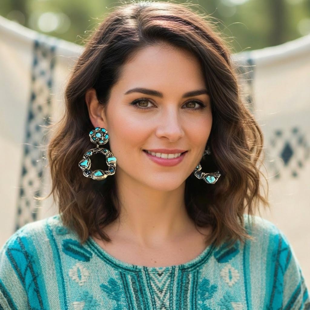 Chunky Turquoise Amazonite Ring: Raw Crystal Statement Cocktail Ring