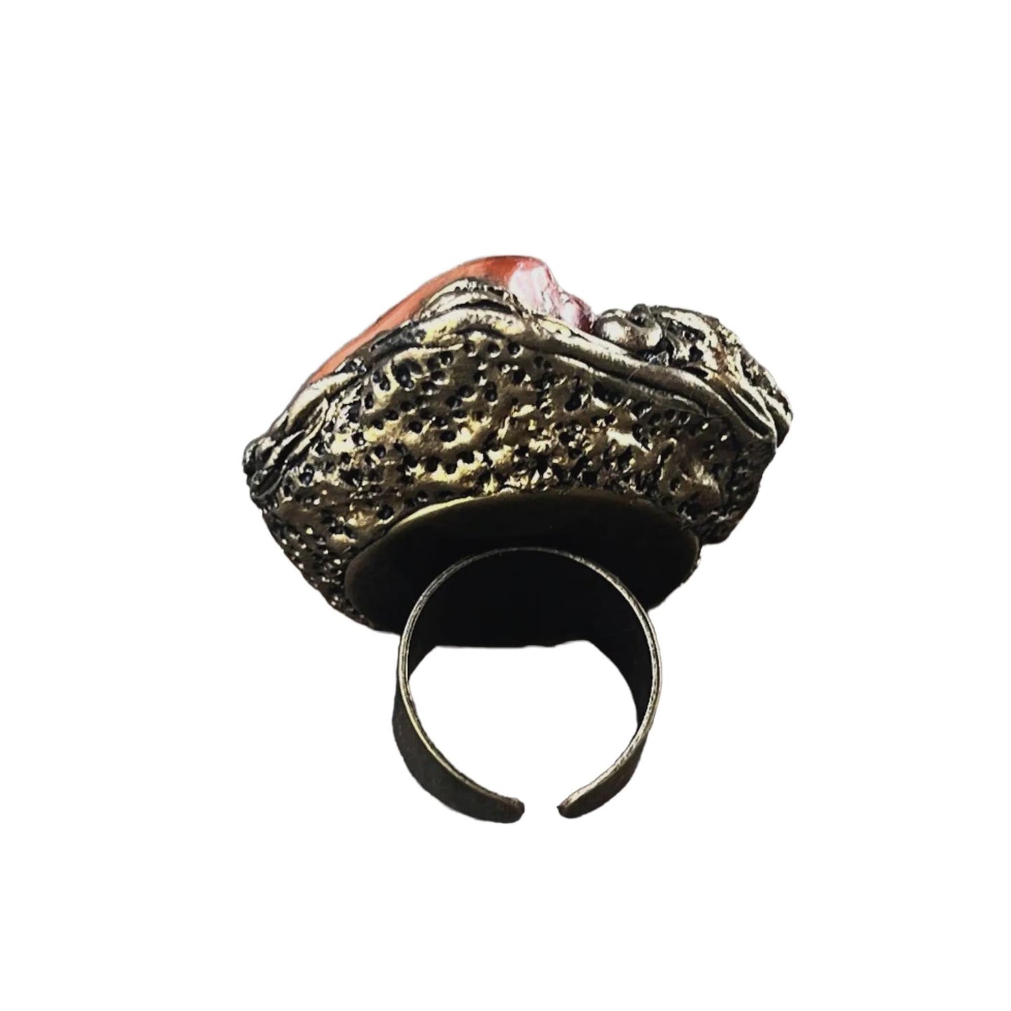 Red Carnelian Agate Chunky Ring -  Oversized Large Statement Cocktail Ring