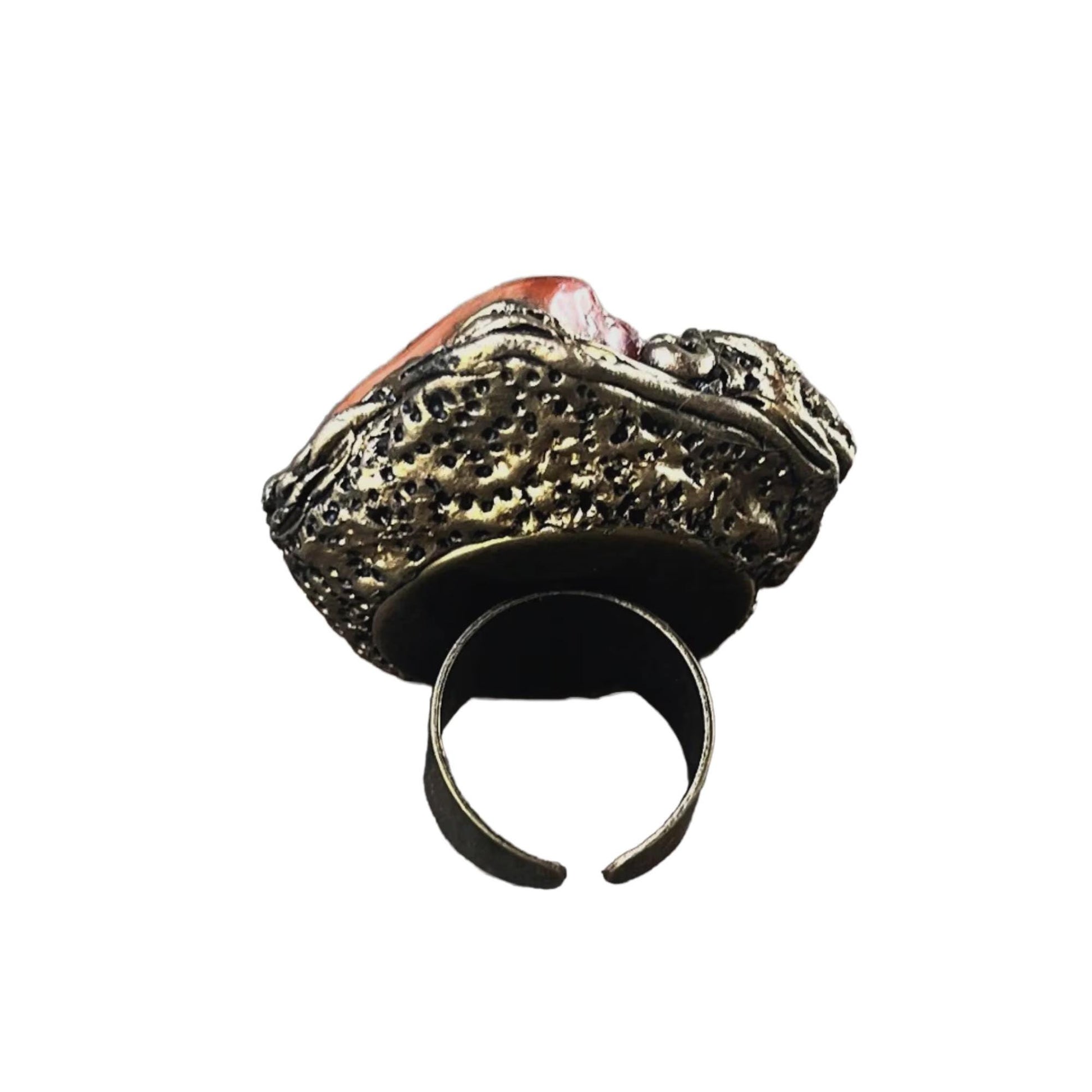 Red Carnelian Agate Chunky Ring -  Oversized Large Statement Cocktail Ring