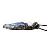 Blue Kyanite and Baroque Pearl Necklace -  Raw Crystal Healing Amulet