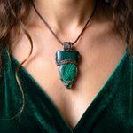 Malachite Large Cuff Bracelet Green Gemstone Chunky Jewelry