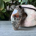 Citrine Pyrite Crystal Pendant - Abundance Amulet Necklace