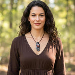 Citrine Pyrite Crystal Pendant - Abundance Amulet Necklace