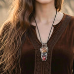 Raw Citrine, Pyrite, and  Carnelian Good Luck Pendant Necklace, Raw Crystal Wealth Amulet