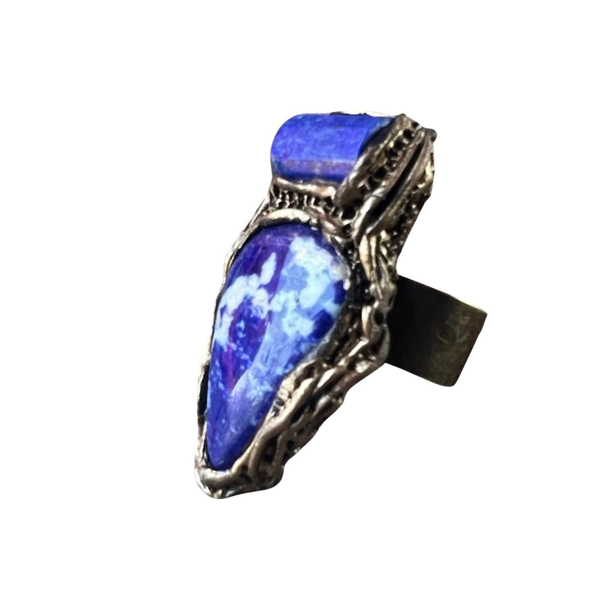 Lapis Lazuli Blue Stone Ring -  Large Statement Cocktail Ring