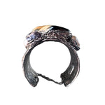 Tiger Eye and Citrine Wide Cuff Bracelet: Chunky Stone Jewelry