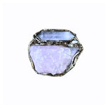 Raw Rose Quartz Oversized Ring -  Chunky Pink Crystal Statement Cocktail Ring