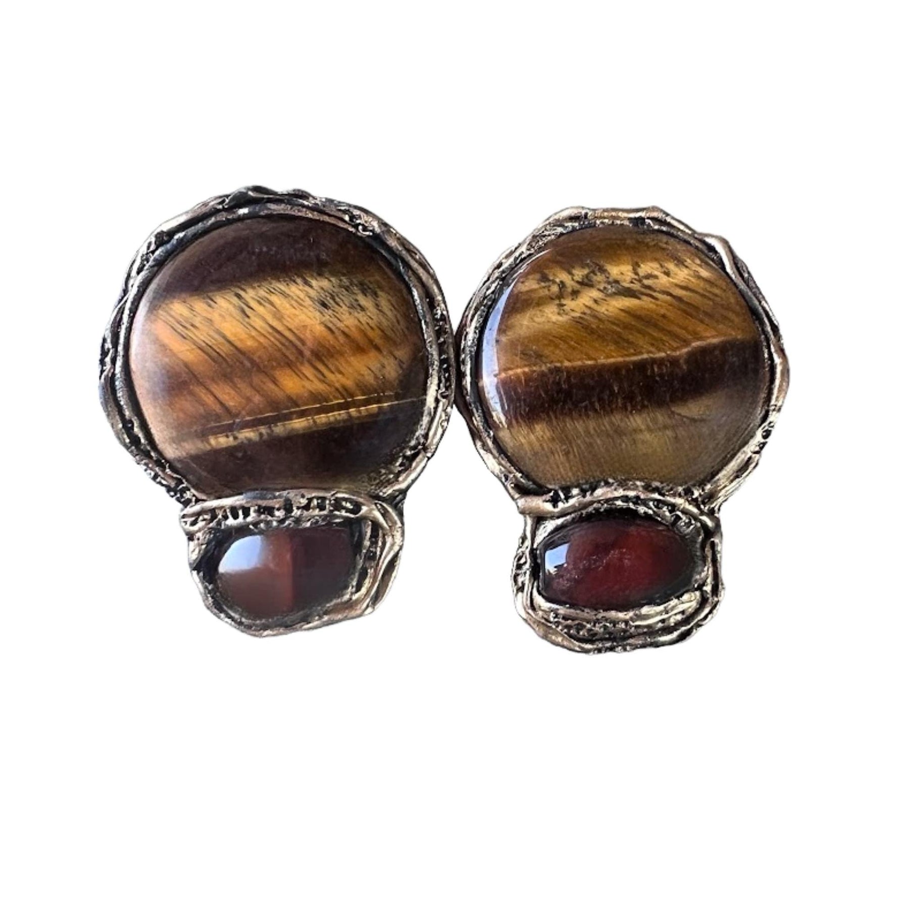 Statement Tiger Eye Ring - Chunky Round Big Gemstone Cocktail Ring