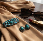 Extra Large Turquoise Statement Brooch – Contemporary Oversized Cluster Pin
