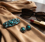 Extra Large Turquoise Statement Brooch -  Contemporary Oversized Cluster Pin