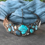 Bold Turquoise Statement Earrings -  Oversized Cluster Clip-On Earrings