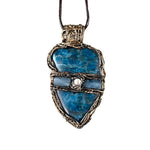 Blue Apatite and Aquamarine Pendant Necklace | Healing Crystal Amulet