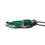 Malachite and Jade Green Large Stone Amulet Necklace