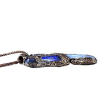 Lapis Lazuli and Blue Kyanite Crystal Pendant Necklace - Raw Healing Stone Amulet