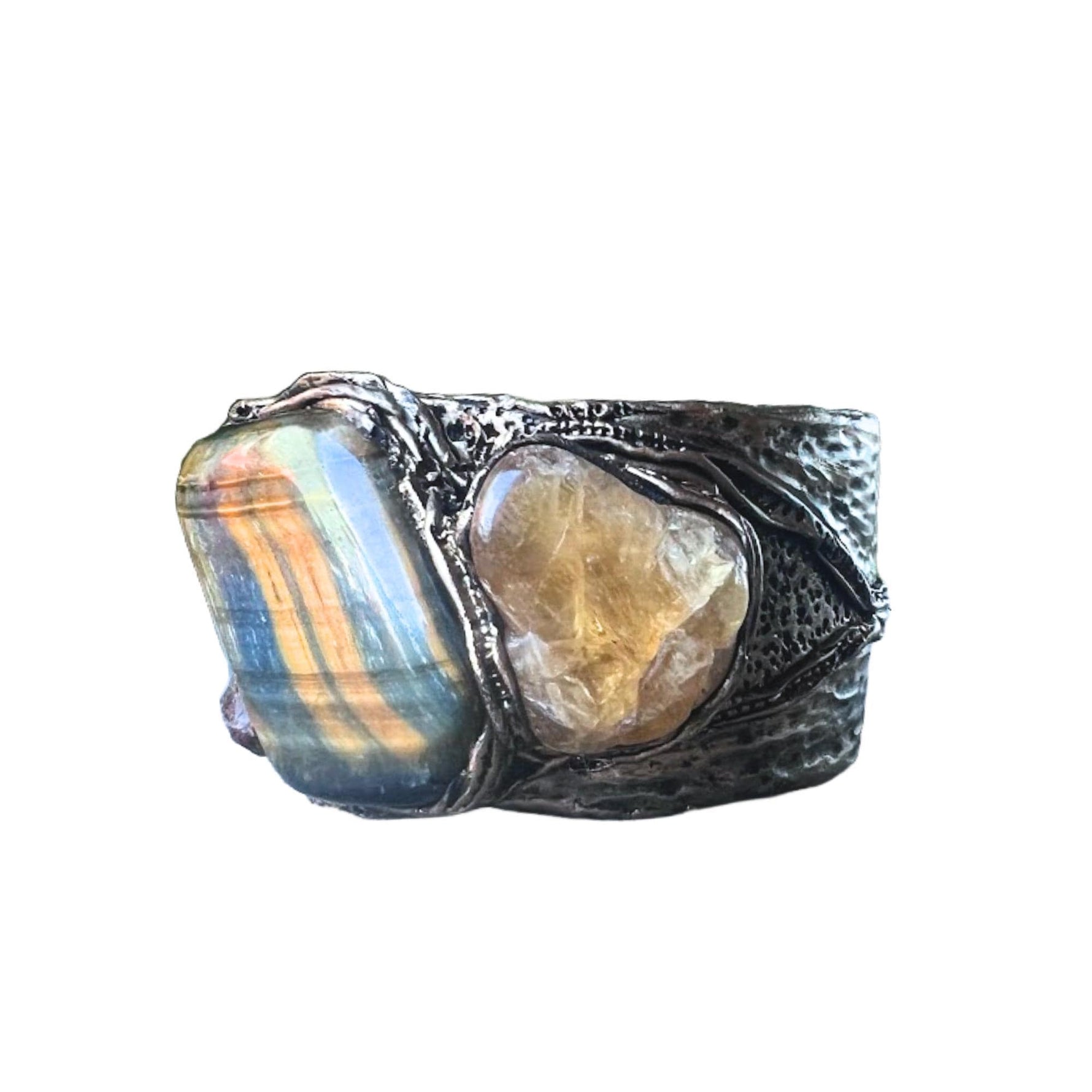 Statement Tiger Eye Ring - Chunky Round Big Gemstone Cocktail Ring