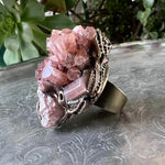 Aragonite Raw Gemstone Chunky Ring - Bold Statement Cocktail Ring