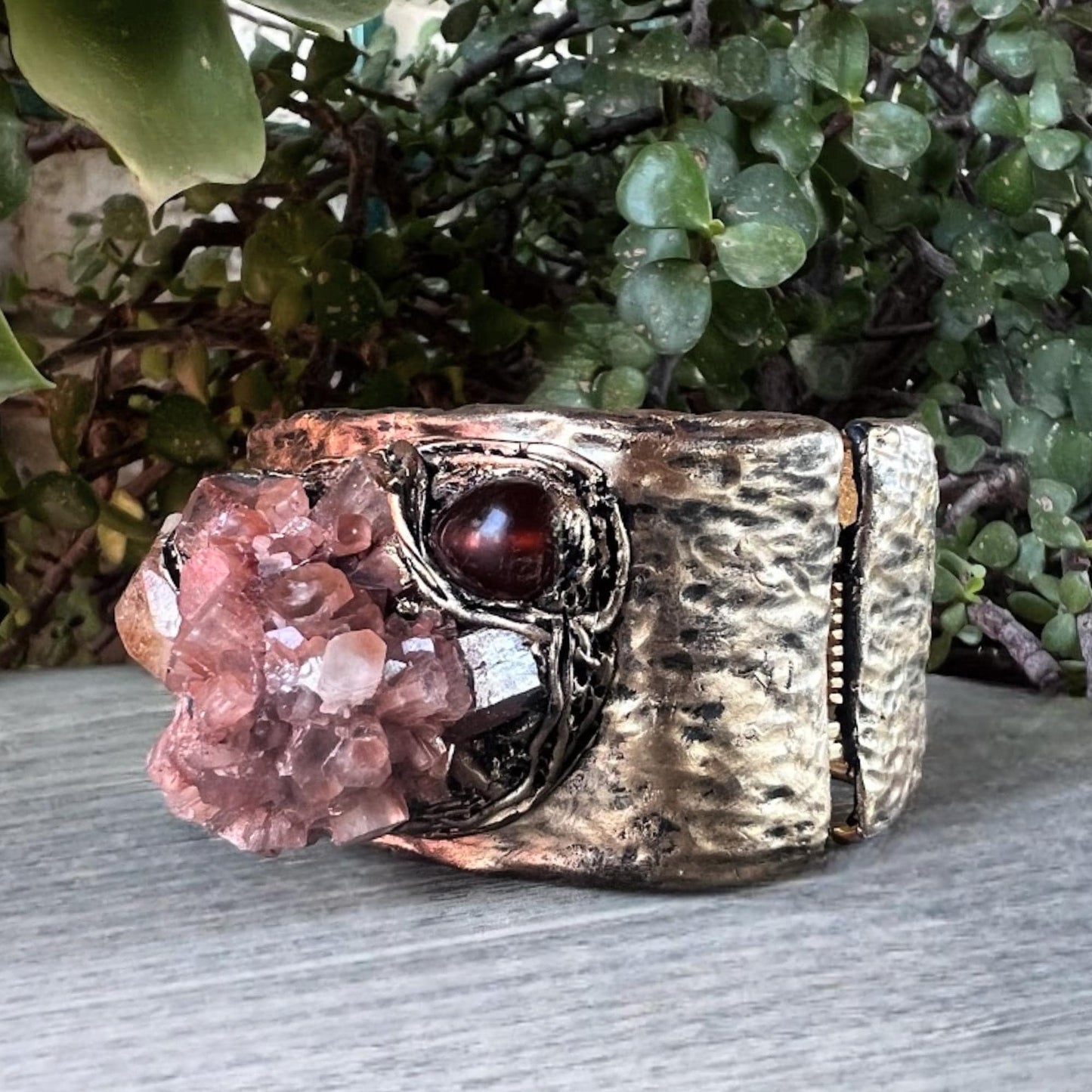 Aragonite Raw Gemstone Chunky Ring - Bold Statement Cocktail Ring