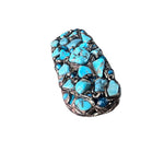 Extra Large Turquoise Statement Brooch – Contemporary Oversized Cluster Pin