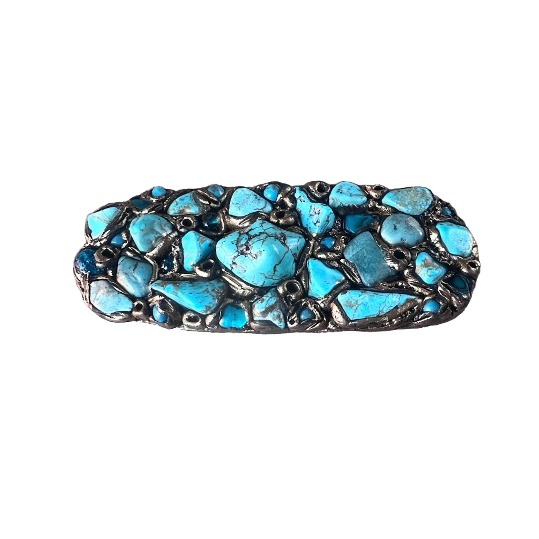 Extra Large Turquoise Statement Brooch – Contemporary Oversized Cluster Pin