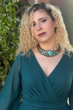 Turquoise Choker Collar Chunky Necklace