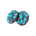 Bold Turquoise Statement Earrings -  Oversized Cluster Clip-On Earrings