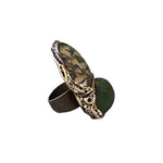 Jade and Grass Garnet Statement Ring - Chunky Green Stone Cocktail Ring