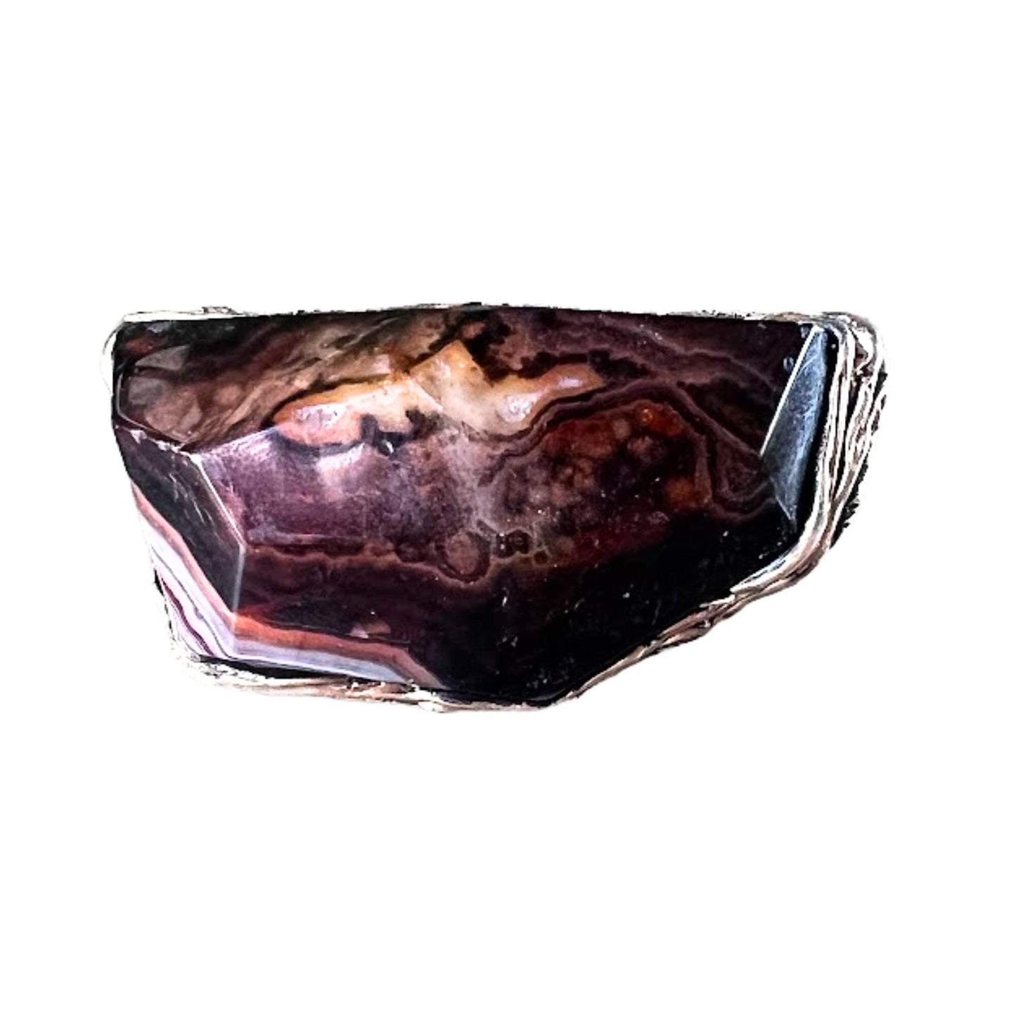 Oversized Brown Agate Statement Ring -  Chunky Massive Pattern Stone Cocktail Ring