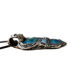 Blue Apatite and Aquamarine Pendant Necklace | Healing Crystal Amulet