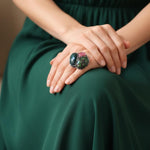Ruby Zoisite Jade and Cherry Quartz Pendant Necklace -  Green Pink Crystal Amulet