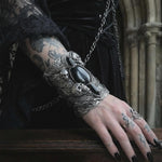 Black Onyx Skull Ring -  Gothic Sculptural Statement Ring for Women