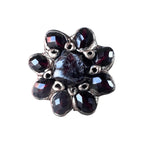 Garnet Statement Ring -  Chunky Flower Crystal Cocktail Ring