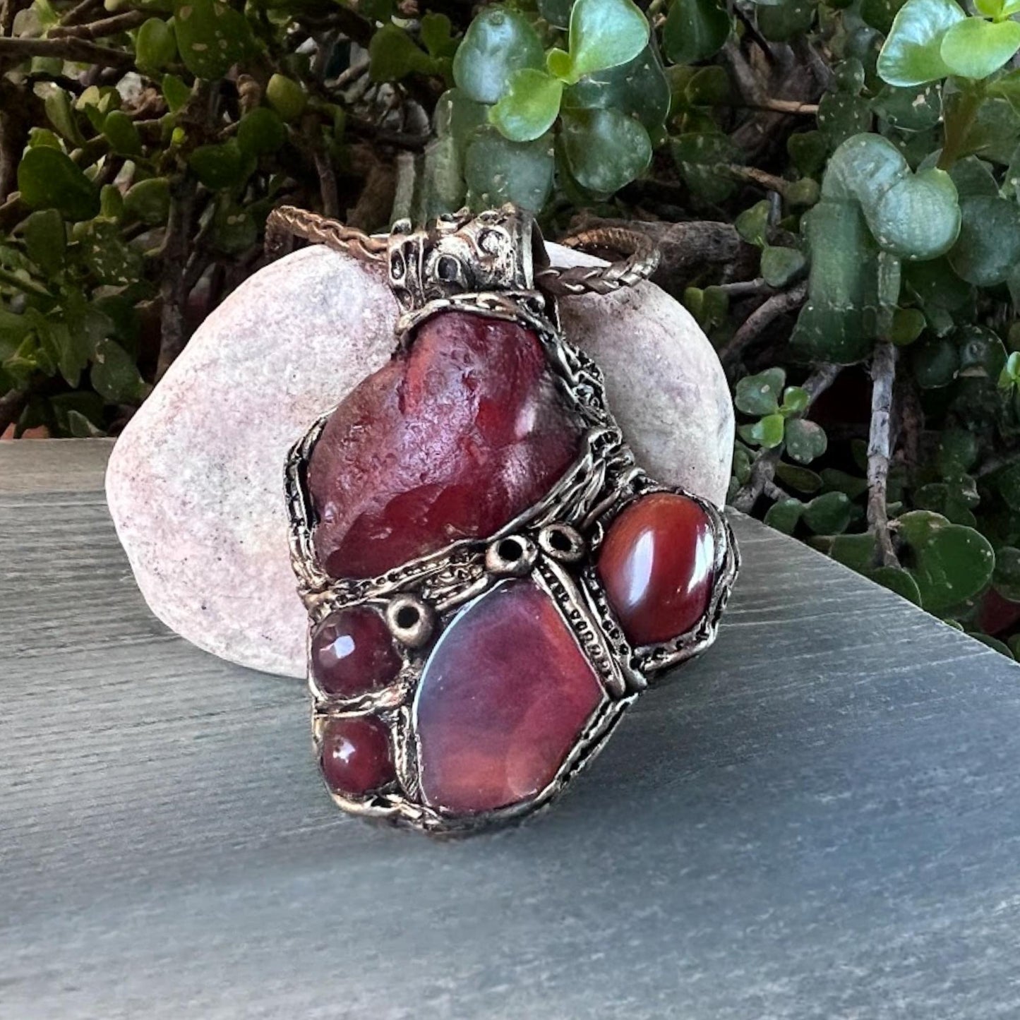 Carnelian Crystal Amulet Pendant Necklace -  Vitality and Desire Energy Stone