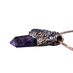 Amethyst and Tanzanite Pendant Necklace -  Spiritual Healing Crystal Amulet