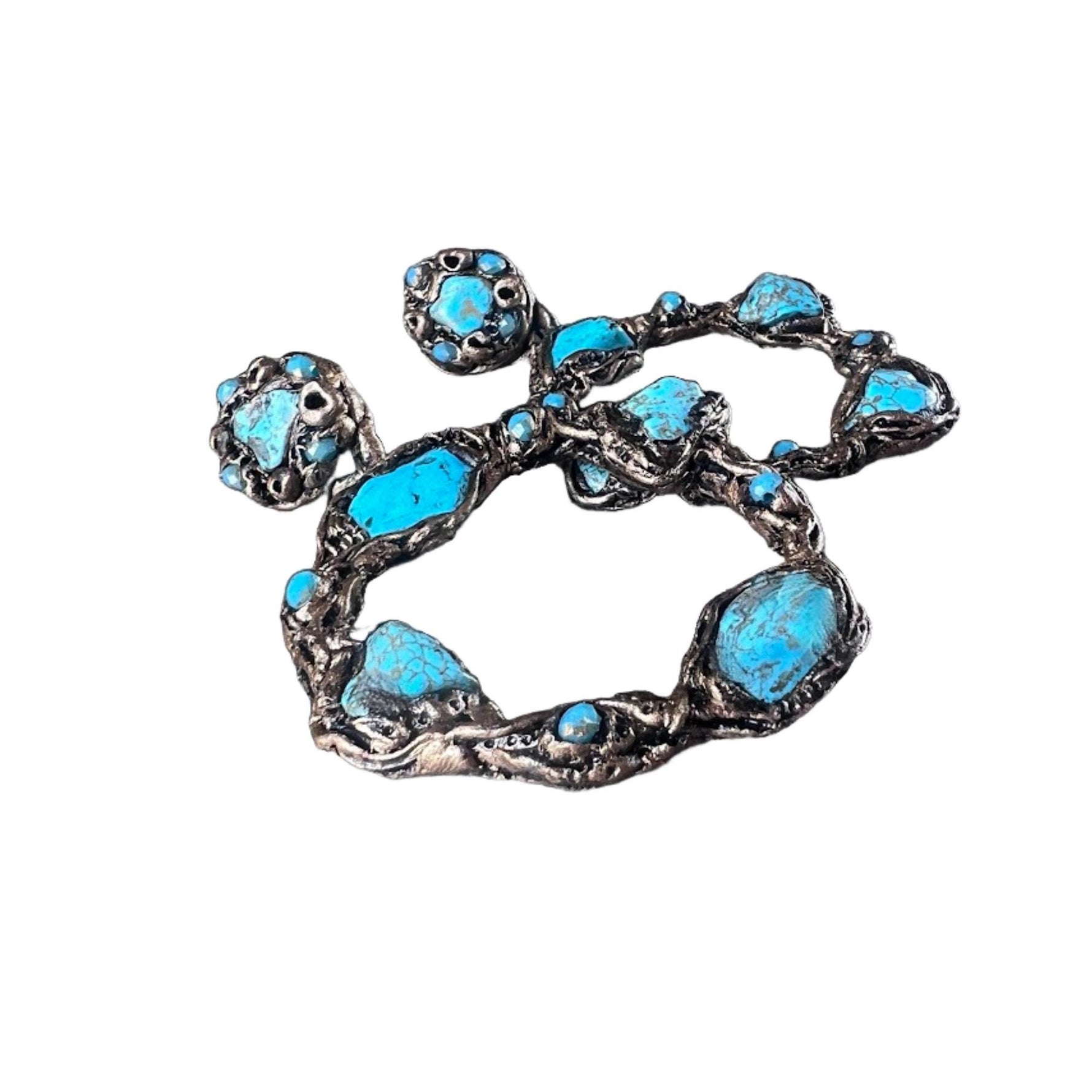 Turquoise Statement Hoop Earrings: Oversized Circle Gemstone Jewelry